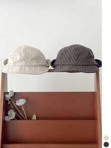 1 buah Baret Linen Bergaris Retro, Topi Newsboy Artistik Tipis untuk Wanita, Model Baru Musim Semi/Panas, Menonjolkan Bentuk Wajah - MultiWarna - View 5