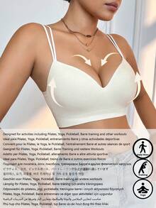 Women's Ivory Wire-Free Push-Up Bra, Ribbed Fixed Cups, Comfortable Anti-Slip Anti-Sag, Adjustable Straps, Soft Fashionable Everyday Lingerie - Beige - View 4