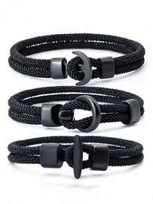 diffone 3Pcs/Set Handamde 4mm Milan Rope Bracelet Men Cool Armband For Party Jewelry Men - Men's 3-piece Bracelet Set - View 2