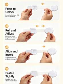 8/6/4/2pcs Baby Lock, Protective Drawer Lock, Baby Anti Pinch, Multifunctional Baby Anti Opening, Refrigerator Cabinet Door Lock, Cabinet Lock - Multicolor - View 5