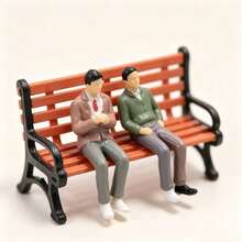 26Pcs Miniature People With Park Bench Set, 20 Hand Painted 1:50 Scale Tiny Human Figurines + 6 Mini Park Chairs, Standing Sitting Mini Figures For Dollhouse Accessories, Railway Train Layout, City Diorama Landscape, Architecture Model Scene Decor, H - 20pcs 1:50 Scale Figures + 6pcs Medium Chairs - View 8