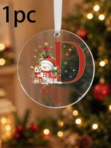 Custom Monogram Christmas Ornament, Personalized Name & Initial Tree Hanging Decor, Festive Snowman Holiday Accent, Customized 2026 Christmas Keepsake, Customizable Christmas Tree Decoration, Gift For Family And Friends, Room Decor, Christmas Gift - Style B - View 9