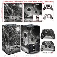 Series X Console & Controller Skin Sticker Set, Black & White Space Planet Eclipse Art Pattern, Waterproof, Scratch-Resistant, Durable, Removable, No Residue, PVC Vinyl Protective Film - View 6