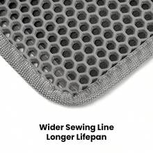 IISVGE Cat Litter Mat,Double Layer Honeycomb Cat Litter Trapping Mat With Waterproof Backing, Easy Clean Washable Kitty Litter Mat For Small Spaces - Grey - View 7