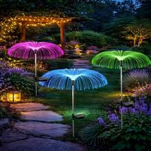 Whimsical Solar Powered Mushroom Shape LED Lights, Enchanted Forest Style Lamp, Waterproof Outdoor Decor For Lawn, Patio, Yard, Dreamy Garden Landscape Layout - Jellyfish - View 6