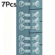 1Pc/3/5/7/9/11Pcs Transparent Long Lock - No Drilling Adjustable Drawer, Cabinet And Refrigerator Door Lock, Anti-Theft, Multi-Angle Flexible Design, Suitable For Various Home Scenarios - Transparent - View 15