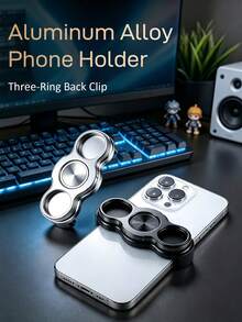 KELEEL Giá đỡ điện thoại xoay 360° vòng kép 3 ngón tay, giá đỡ kẹp lưng từ tính đa năng xoay gập, giá đỡ điện thoại di động tương thích với smartphone, dùng cho ô tô và văn phòng - Nhiều màu - Xem 3