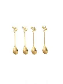 4/8/12pcs Gold Stainless Steel Coffee And Dessert Spoon Set, Dishwasher , Suitable For Home, Party, Wedding, Holiday, Elegant Tableware - Gold - View 5