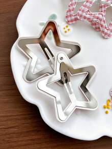 2/4/8pcs/Set Pink & Blue Plaid Large Star Hair Clips, Sweet Hair Accessories - Suitable For Girls And Women, Perfect For Daily Wear, Vacation And Dates - Multicolor - View 8