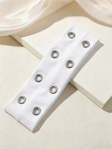 Punk White Grommet Headband For Women, Wide Elastic Hairband With Metal Eyelets, Y2K Grunge Goth Hair Accessories Fall - White - View 3