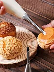 3PCS Stainless Steel Frosting Nozzles, Includes Three Different Sizes Of Long Nozzles, Suitable For Decorating Cakes And Pastries, Dedicated Piping Tip Set, Cake Frosting Piping Decoration Baking Tools, They Are Durable And Easy To Clean, Ideal Choice For Decorating Cream And Cupcakes - View 5