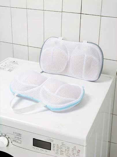 1/2pcs Washable Bra Laundry Bag, Anti Deformation Underwear Care Protective Bag, Zipper Style Underwear Care Storage Bag, Portable Close Fitting Clothing Cleaning And Storage Bag, Reusable Washing Machine Protective Storage Bag, Daily Use