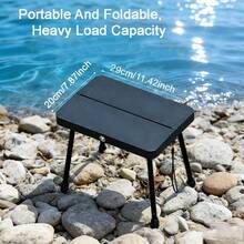 Heavy Duty Folding Fishing Stool, Plastic And Aluminum Alloy Material, Lightweight Durable Compact Design, Portable Chair For Camping Hiking Travel - Black - View 1
