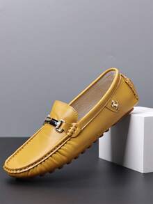 Handmade Men's Loafers, Comfortable Casual Work Driving Slip-On Shoes, Plus Size Men's Loafers, Slip-On Driving Shoes - Yellowish Brown - View 10
