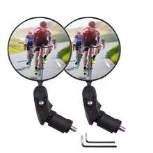 1 Pair Mountain/Road Bike Reflective Mirrors, 360° Rotating Handlebar Mount, High Definition Wide-Angle Convex Bicycle Rearview Mirrors - Black - View 1