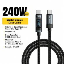 ESSAGER 240W USB Type C To USB C Cable 100W PD 3.1 Fast Charging Charger Wire Compatible With Iphone 15 16 Pro Max Pro - Grey - View 15