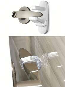 No-Drill Child Door Handle Safety Lock | All-In-One Door Safety Lock, Prevents Babies From Accidentally Opening Doors. Baby Home Safety Door Lock, Easy Installation Without Tools. - One Size Fits All - View 11