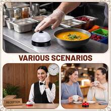 2pcs/Set Handheld Bell Metal Classroom Buzzer, Board Game Accessory Microphone Prop, Small Office Desk Service Bell Buzzer, Suitable For Front Desk Reception Counter Dinner Bar Hotel Classroom Games (Random Color) - A - View 6