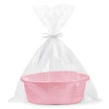 1 Woven Gift Basket With Bag And Ribbon - Perfect For Mom, Baby Showers, Birthdays, And Raffles - Can Be Used For Storing Dog Toys Or As A Rope Storage Basket On A Shelf - Multiple Colors Available - Multicolor - View 3