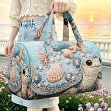 1 buah Tas Tote Motif Fantasi Lautan, Dekorasi Lautan, Penyu, Karang, Kerang, Mutiara, Cocok untuk Pecinta Penyu Laut, Cetakan Tas Tangan Acak - MultiWarna - View 10