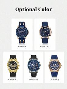 Guess Men's Dashboard Multifunction Quartz Watch Gold Steel Band Champagne Textured Dial Business Wristwatch GW0798G2 - Gold - View 10
