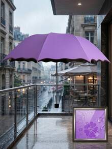 Sombrilla mágica, varios colores, al contacto con el agua empieza a aparecer su estampado Paraguas Mágico Protector Solar Mágico Contra el Sol y la Lluvia Diseño Compacto para Uso Diario - Morado - Ver 3