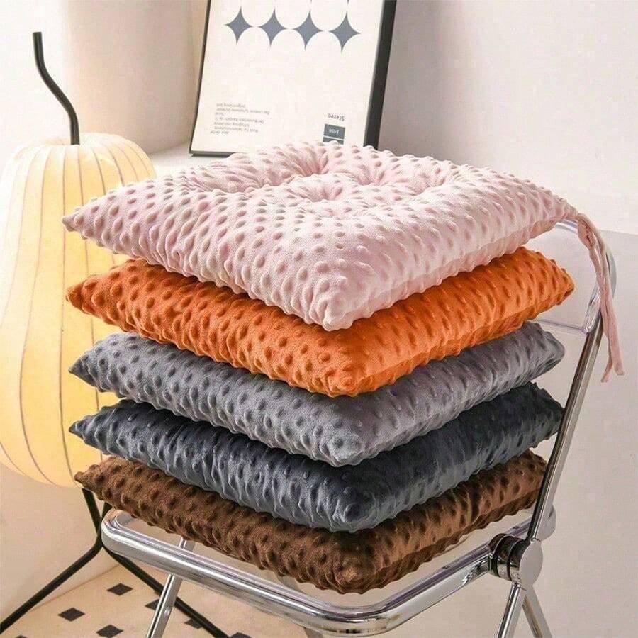 1pc Thickened Bean Plush Seat Cushion, Office Chair Pad, Dining Table Office Dormitory Classroom Chair Cushion, Long-Sitting Stool Pad