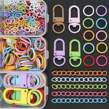 102pcs DIY Keychain Making Parts, Random Mixed Colors, Includes Rotating Lobster Clasp, Jump Rings, 5-Section Chains, Door Hooks, Connector Hooks, Suitable For Braided DIY Keychains, Bag Charms, Open Connectors, Keychain Accessories Making Materials, DIY Key Ring Accessories - Clasp & Jump Ring & Extension Chain - View 4