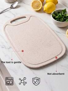 Kitchen Plastic Cutting Board, Vegetable Chopping Board, Suitable For Kitchen Decor, Cooking Mat, Kitchen Utensils, Camping Gear, Cutting Tray And Exquisite Kitchen Accessories, Available In Black And Light Beige Washable Plastic Kitchen Cutting Board, Suitable For Cutting Meat, Vegetables, Fruits, Steak And More. - Black - View 2
