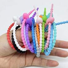 5/10/20pcs Pengikat Kabel Silikon Warna-warni yang Dapat Diatur | Pengikat Kabel Data untuk Rumah dan Meja, Pengatur Penyimpanan Kabel, Tali Pengikat, Gantungan DIY, Penutup Mulut Tas, Tali Pengikat Multifungsi - View 11