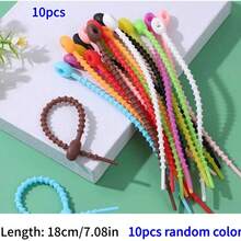 5/10/20pcs Pengikat Kabel Silikon Warna-warni yang Dapat Diatur | Pengikat Kabel Data untuk Rumah dan Meja, Pengatur Penyimpanan Kabel, Tali Pengikat, Gantungan DIY, Penutup Mulut Tas, Tali Pengikat Multifungsi - View 13