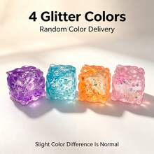 1pc 3D Cube Cheese Squishy Toy, Soft Rubber Stress Relief Squeeze Toy, Healing Desktop Decor, Suitable For Adults And Children, Creative Holiday Party Favor - Multicolor - View 6
