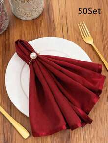 50pcs Elegant Pearl Gold Napkin Rings - Shiny Napkin Holders, Suitable For Wedding, Birthday, Banquet, Party Table Decoration - High-End Table Setting Value Set, Autumn Home Decor, Christmas Home Decor, Halloween Decoration - Multicolor - View 19