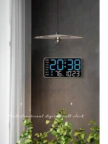 Lámpara inteligente multifunción de 1 pieza, despertador digital con luz decorativa, brillo ajustable, pantalla de fecha y alimentación USB - Diseño rectangular elegante - 1PC - Ver 4