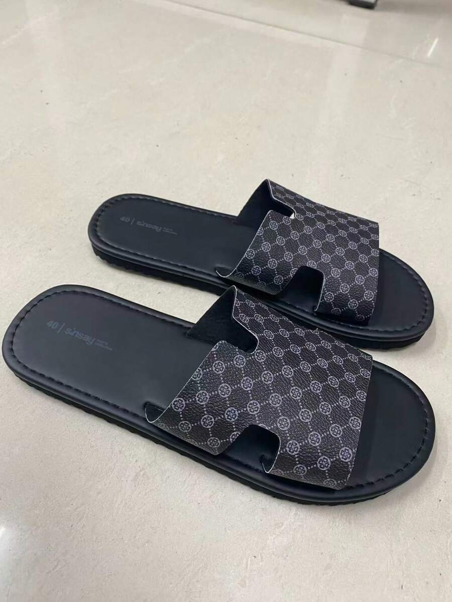 Men's Summer Sandals, Fashionable Versatile Men's Slippers, Men's Flat Sandals, Contrast Color Design, Minimalist Flat Slippers, Vacation Beach Roman Sandals
