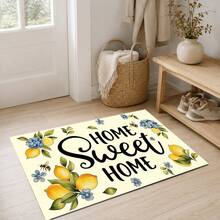 1/2pcs Lemon Pattern, Vintage Diatomaceous Earth Mat, Super Absorbent, Non-Slip, Perfect For Bathroom, Kitchen And Dining Room, Quick Drying, Machine Washable, Perfect Gift For Home Decor And Bathroom Mat. - Multicolor - View 3