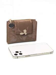 MINGYOU Fashion Soft Textured Handheld Short Wallet Zipper Coin Purse - Chocolate Brown - View 6