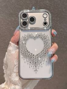 Silver - Heart With Rhinestones