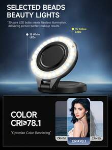 AXNEN Magnetic Selfie Fill Light, Rechargeable Battery, Adjustable Brightness, Compatible With IOS Smartphones, Laptops, Photography Cameras, Videos, Suitable For Makeup And Selfies - Fill Light - View 7