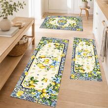 1/2pcs Lemon Pattern, Vintage Diatomaceous Earth Mat, Super Absorbent, Non-Slip, Perfect For Bathroom, Kitchen And Dining Room, Quick Drying, Machine Washable, Perfect Gift For Home Decor And Bathroom Mat - Multicolor - View 2