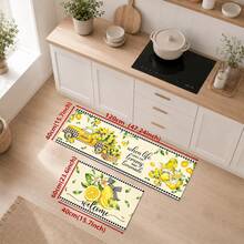 1/2pcs Lemon Pattern, Vintage Diatomaceous Earth Mat, Super Absorbent, Non-Slip, Perfect For Bathroom, Kitchen And Dining Room, Quick Dry, Machine Washable, Perfect Gift For Home Decor And Bathroom Mat - Multicolor - View 14