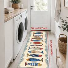 1/2pcs Fish Pattern, Vintage Diatomaceous Earth Mat, Super Absorbent, Non-Slip, Perfect For Bathroom, Kitchen And Dining Room, Quick Drying, Machine Washable, Perfect Gift For Home Decor And Bathroom Mat. - Multicolor - View 14
