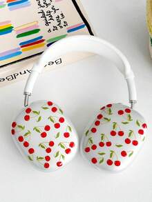 1pc All-Over Print Cherry Apple Headphone Bluetooth Earphone Protective Case - Multicolor - View 2