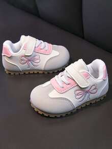 Toddler Girls' Colorblock Sports Shoes With Hook & Loop Closure, Soft Sole, Anti-Slip, Outdoor Walking Shoes - Beige - View 4