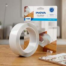 kit Fita dupla face de alta qualidade 2m x 3cm - Resistente e prática para organizar - 2 unidades - Visão 3