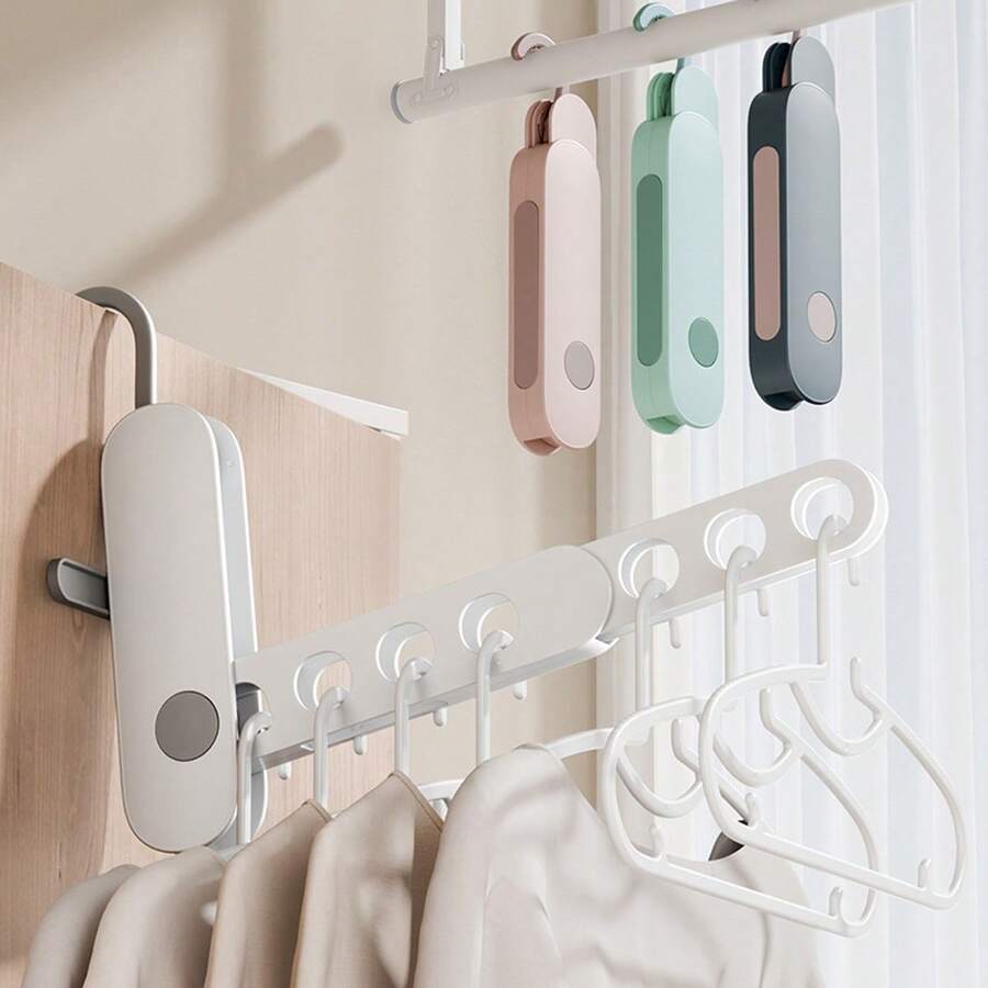 1PC Foldable Clothes Hanger With Adjustable Support Board, Portable Design, Suitable For Short Sleeve, Shirts, Travel, Business Trip, Hotel Use, Multi-Functional Drying Rack