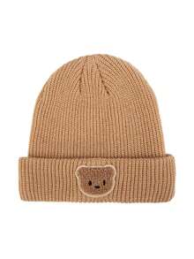 1pc Bear Patch Knit Hat Suitable For Baby Autumn/Winter Daily And Casual Wear - Bear Knit - View 12
