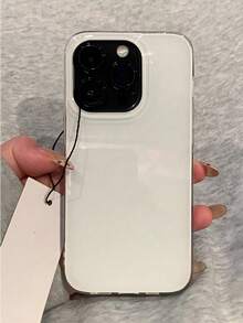 Cute Jelly Glossy Phone Case, Compatible With IPhone 17 Air 16 15 14 13 12 Pro Max 11, Solid Color Shock-Proof Soft Shell - White - View 1