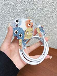 3件組 英規充電線波浪形保護套 動物頭圖案 適用英規 2W Apple 快充充電器 20W 英規充電器使用 防斷裂充電線保護套 - 彩色 - 查看 7
