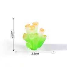 6件/8件組 水族箱海洋裝飾品，螢光珊瑚微景魚缸小擺件，DIY裝飾配件，模擬螢光彩色寶石鑽石玉石尋寶遊戲DIY小飾品 - 彩色 - 查看 7